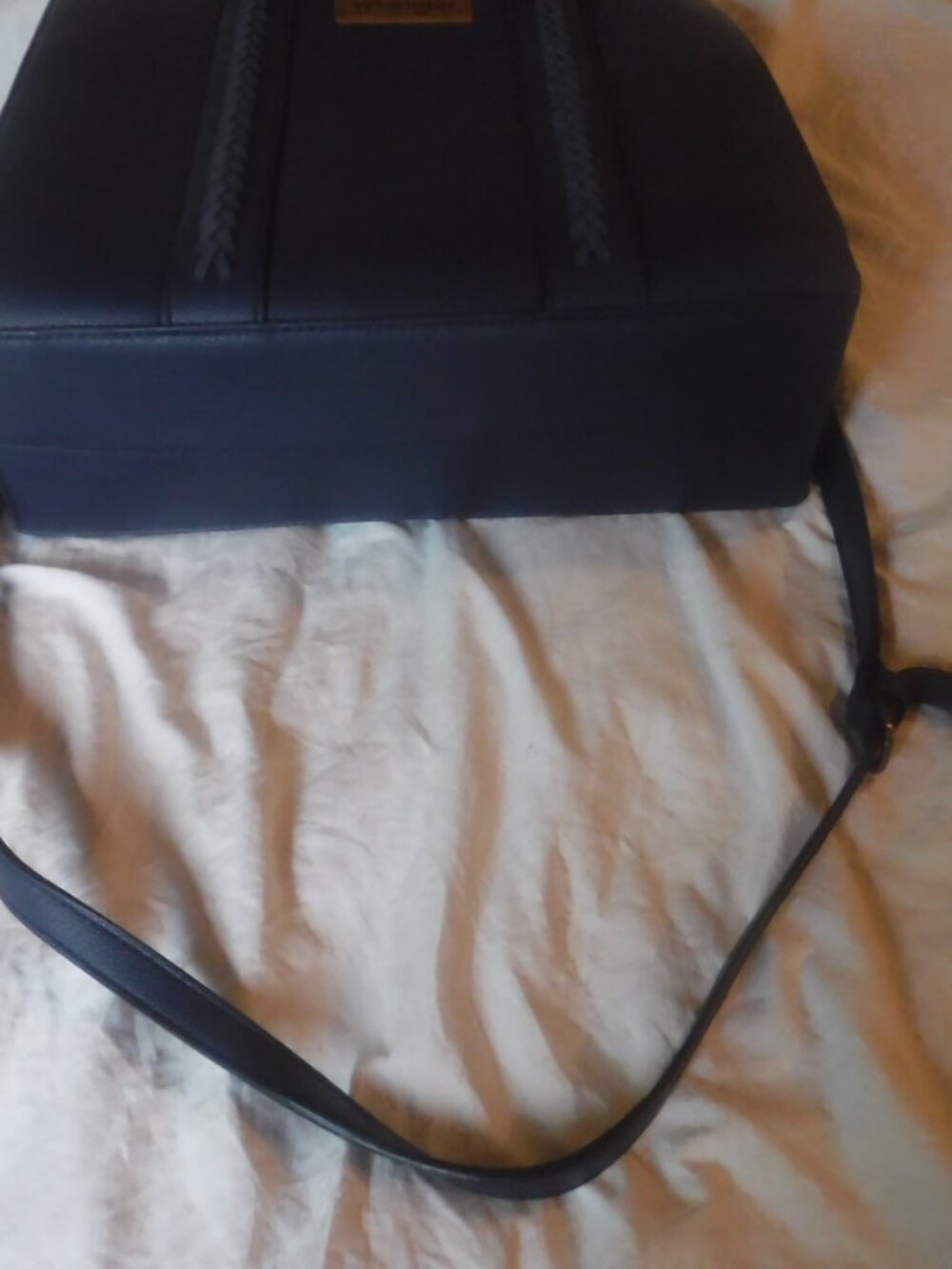 Wrangler Womens Shoulder tote Faux Leather Purse Blue Pre Owned - Picture 3 of 15